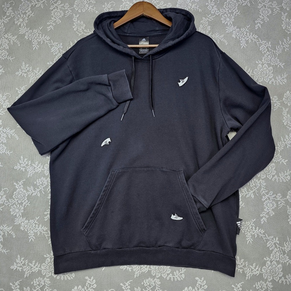 Adidas Hoodie‎ Men's XL Undeniable Sneaker Patch Black Streetwear Pullover